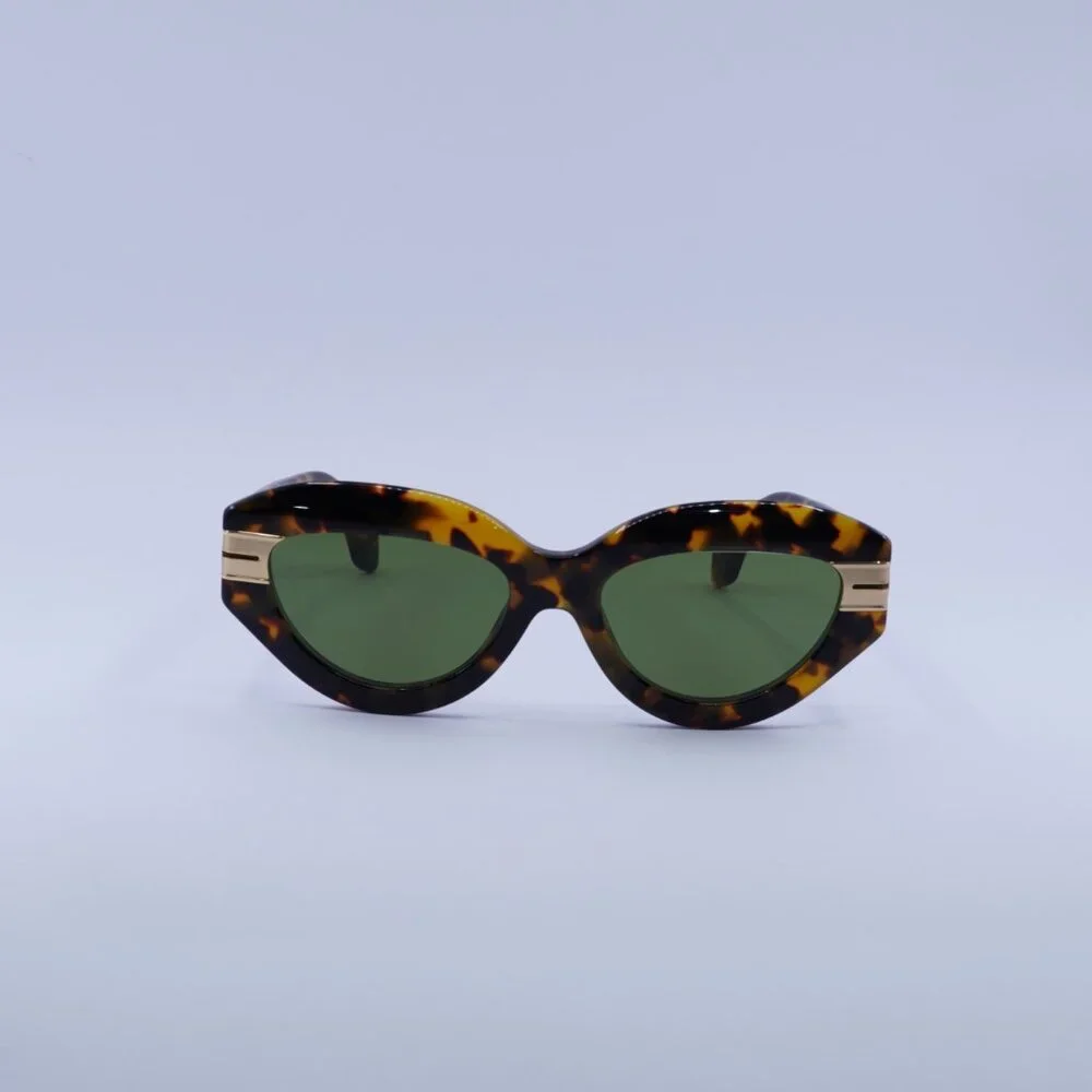 Palm Angels PERI10F MIRACLE 6055 Sunglasses Havana Cat Eye Frame, Green Lenses